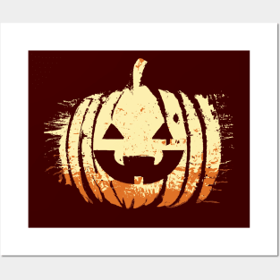 Spooky Laughing Pumpkin Head | Halloween Posters and Art